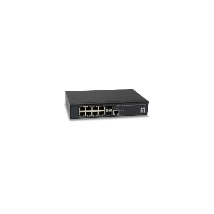 SWITCH LEVEL ONE GESTIONABLE L2 8PTOS 10/100/1000 2PTOS GIGABIT NEGRO GEL-1061