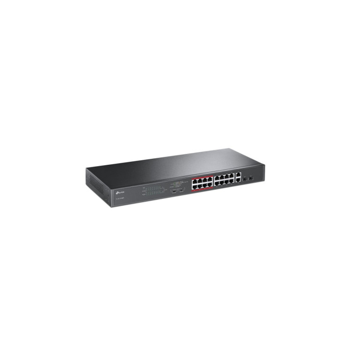 SWITCH TP-LINK TL-SL1218MP 16PTOS 10/100 2 PTOS GIGABIT POE NEGRO TL-SL1218MP