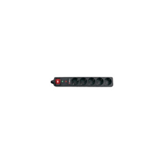 REGLETA RIELLO THUNDER 5 SHUKOS CON INTERRUPTOR ON/OFF NEGRO THUNDER 5002