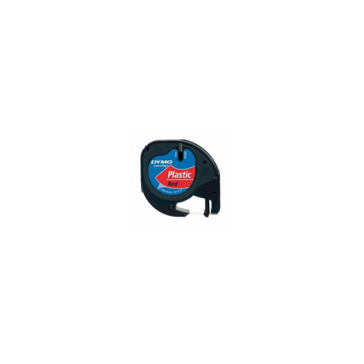 CINTA ROTULADORA AUTOADHESIVA DYMO PLASTICO METROS PARA ROTULADORAS LETRATAG NEGRO ROJO S0721630