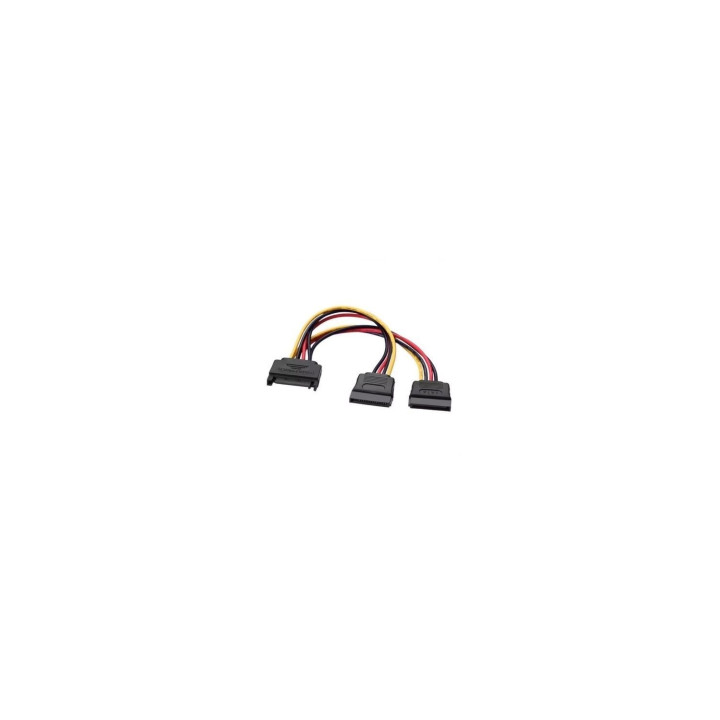 AISENS A131-0353 cable de SATA 0,2 m SATA de 15 pines 2 x SATA de 15 pines Negro, Rojo, Amarillo