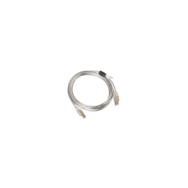 CABLE LANBERG USB-A MACHO A USB-B MACHO FERRITA 3M TRANSPARENTE CA-USBA-12CC-0030-TR