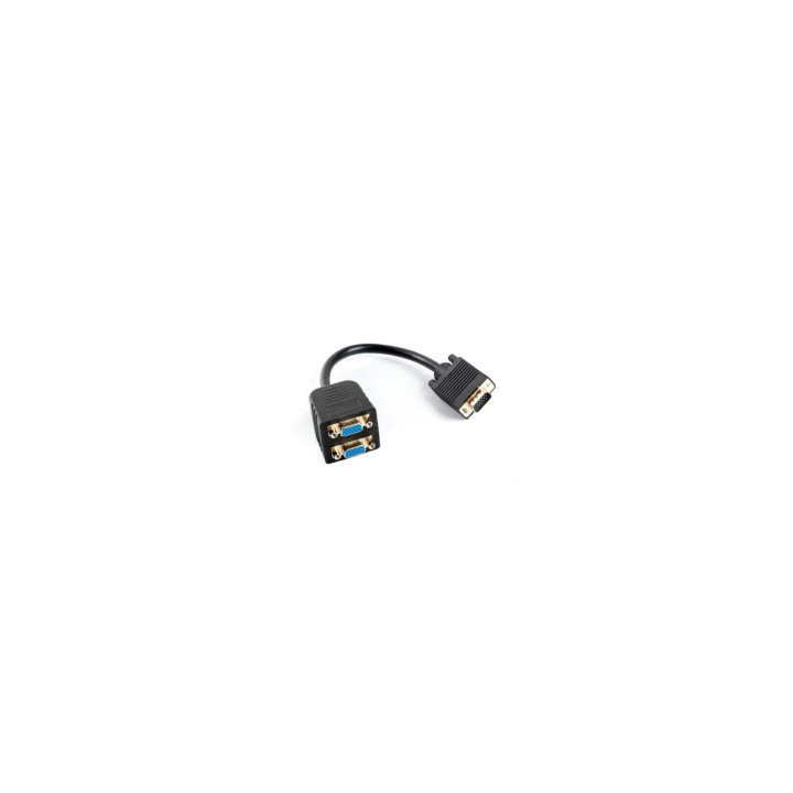 SPLITTER LANBERG VGA MACHO A 2X VGA HEMBRA NEGRO 20CM AD-0020-BK