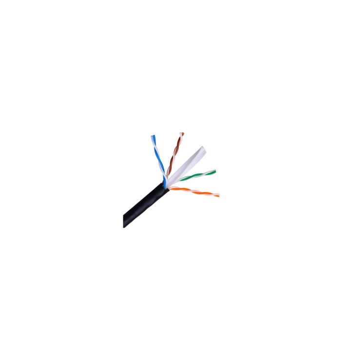 BOBINA DE CABLE AISENS PARA USO EXTERIOR RJ45 CAT6 UTP AWG24 RIGIDO 305M NEGRO A135-0264