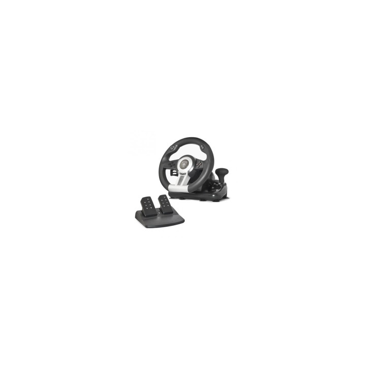 VOLANTE DE CARRERAS CON PEDALES SPIRIT OF GAMER RACE PRO WHEEL GIRO 180Âº 5 BOTONES COMPATIBLE PC PS2 PS3 SOG-RWP