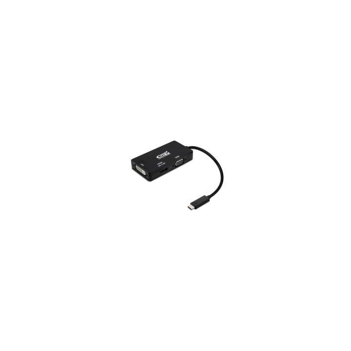 ADAPTADOR NANOCABLE USB TIPO-C MACHO A VGA DVI HDMI 4K HEMBRA 10CM NEGRO 10.16.4301-BK