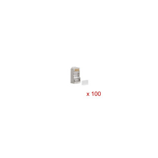 CONECTOR DE RED RJ45 LANBERG PARA CABLEADO FTP CAT6 BOLSA DE 100 UNIDADES PLS-6000