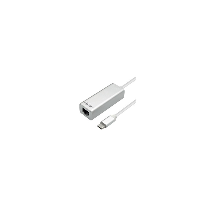 ADAPTADOR AISENS USB 3.1 TIPO-C A LAN ETHERNET 10/100/1000 MBPS 15CM PLATA A109-0341