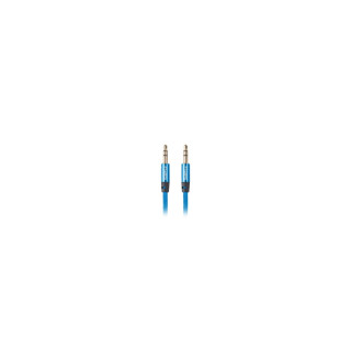 CABLE AUDIO ESTERO LANBERG JACK 3.5MM MACHO A JACK 3.5MM MACHO CHAPADOS EN ORO CABLE TEJIDO TRENZADO 1M AZUL...