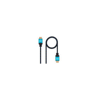 CABLE NANOCABLE HDMI MACHO A HDMI MACHO MULTIPLE APANTALLAMIENTO Y RECUBRIMIENTO NYLON 1M NEGRO 10.15.3701
