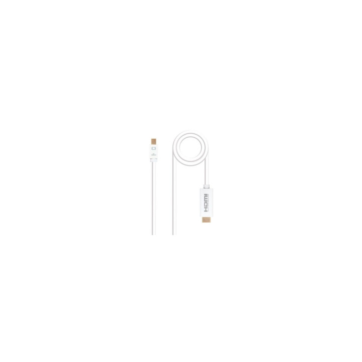 CABLE NANOCABLE MINI DISPLAYPORT MACHO A HDMI MACHO 2M BLANCO 10.15.4002