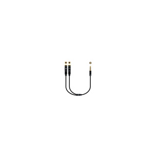 ADAPTADOR NANOCABLE AUDIO ESTEREO JACK 3.5 MACHO 4 PINES A 2XJACK 3.5 HEMBRA 3 PINES 30CM NEGRO 10.24.1202