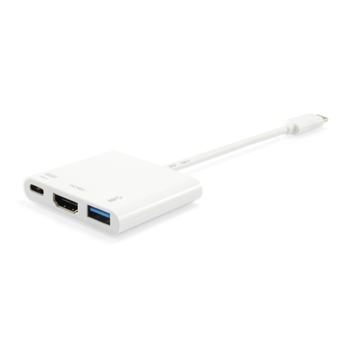 ADAPTADOR EQUIP USB-C MACHO A HDMI HEMBRA USB-A 3.0 USB-C HEMBRA BLANCO 133461