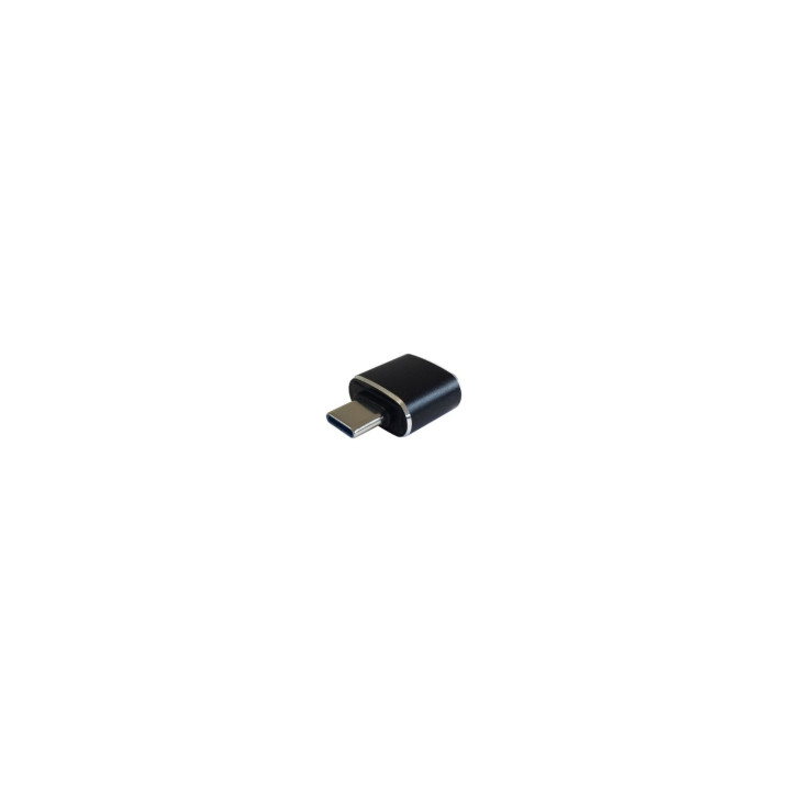 MINI ADAPTADOR AISENS USB 3.1 CONECTORES USB TIPO-C MACHO A USB -A HEMBRA 3A NEGRO A108-0369