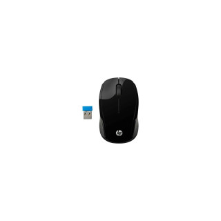 RATON INALAMBRICO HP 200 2.4GHZ 1000PPP LED ROJO NANO RECEPTOR USB 2XAAA NEGRO 3FV66AA