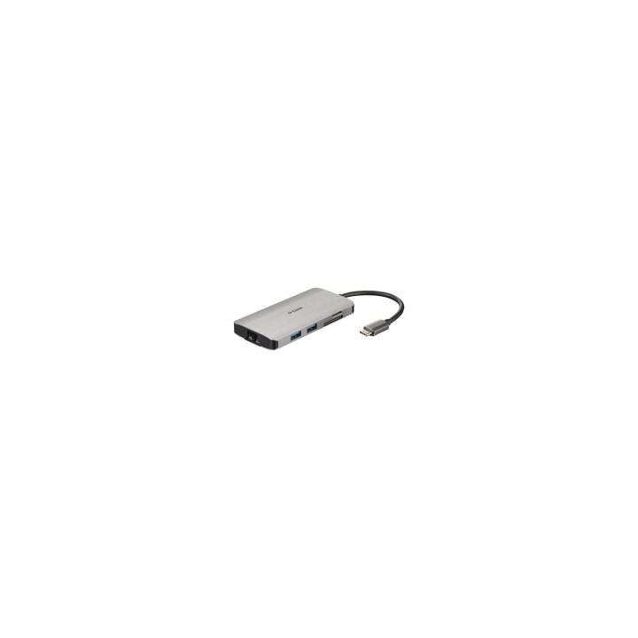 HUB D-LINK USB-TIPO C 8 EN 1 3XUSB 3.0 1XUSB TIPO-C 1XUSB TIPO-C CARGA 1XHDMI 1XRJ45 LECTOR TARJETAS SD MICROSD DUB-M810