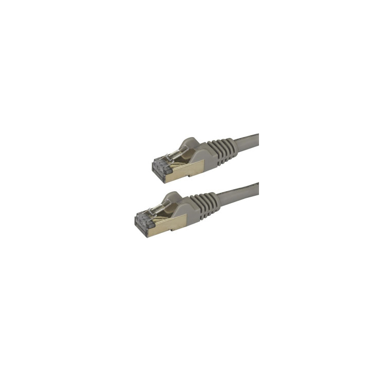 StarTech.com Cable de 0,5m de Red Ethernet RJ45 Cat6a Blindado STP - Cable sin Enganche Snagless - Gris