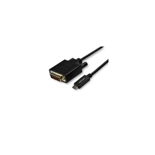 StarTech.com Cable Adaptador de 3m USB-C a DVI 1920 x 1200 - Negro - Cable USB Tipo C a DVI - Cable Conversor de VÍ­deo