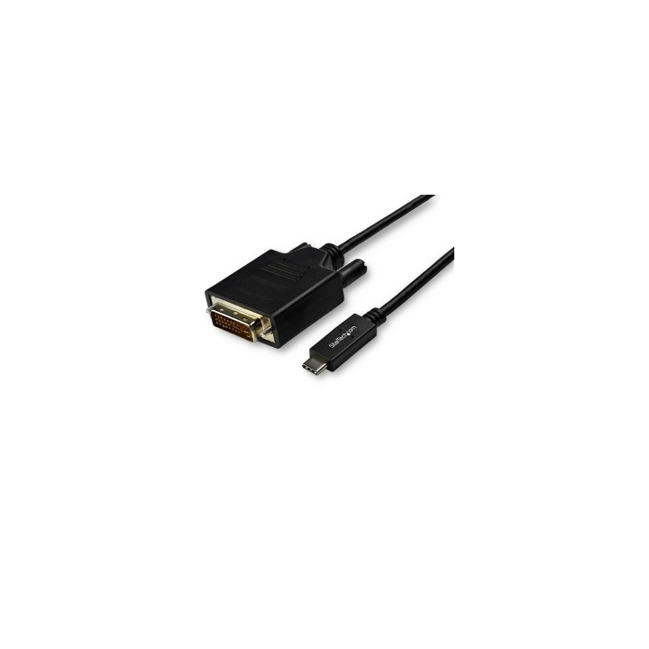 StarTech.com Cable Adaptador de 3m USB-C a DVI 1920 x 1200 - Negro - Cable USB Tipo C a DVI - Cable Conversor de VÍ­deo