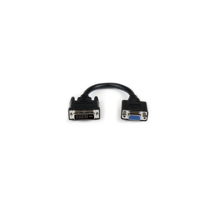 StarTech.com Adaptador Conversor de 20cm DVI-I a VGA - DVI-I Macho - HD15 Hembra - Cable Convertidor Negro