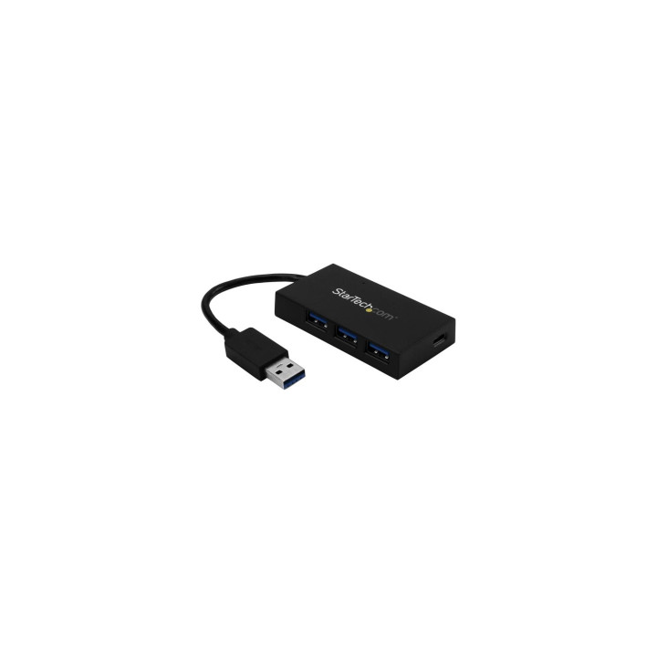 StarTech.com Hub Ladrón USB 3.0 de 4 Puertos - Concentrador de 3 Puertos USB-A y 1 Puerto USB-C - Negro