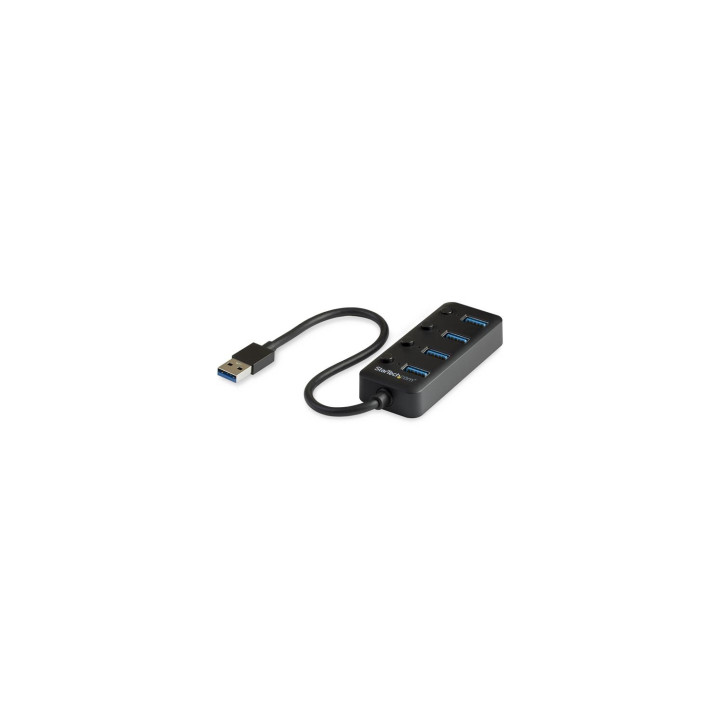 StarTech.com Hub USB 3.0 de 4 Puertos - Ladrón USB de 4 Puertos USB-A con Interruptores Individuales de...