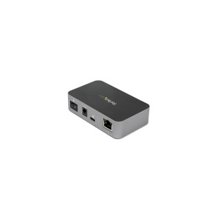 StarTech.com Hub USB-C de 3 Puertos con Puerto de Red Ethernet - 10Gb - Alimentado - Negro Gris