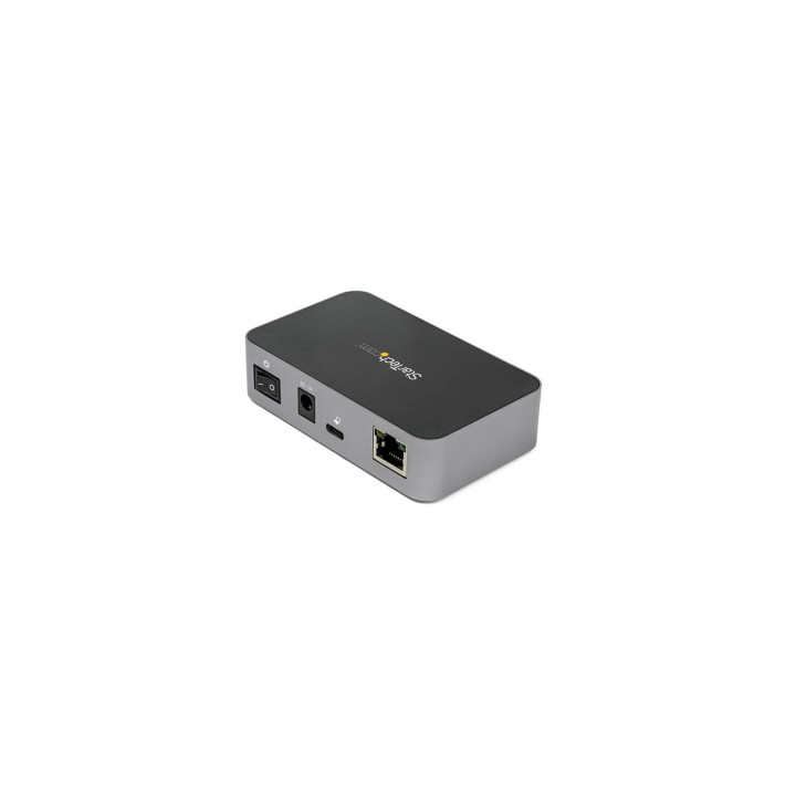 StarTech.com Hub USB-C de 3 Puertos con Puerto de Red Ethernet - 10Gb - Alimentado - Negro Gris