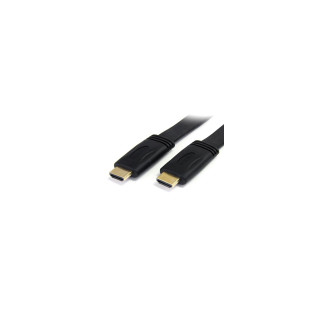 StarTech.com Cable HDMI de alta velocidad con Ethernet Plano - Macho a Macho - Ultra HD 4k x 2k - 5m Negro