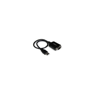StarTech.com Cable Profesional de USB a Puerto Serie Serial RS232 DB9 con Retención del Puerto COM - 0.42m Negro