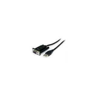 StarTech.com Cable Adaptador de 1 Puerto USB a Módem Nulo Null DB9 RS232 Serie DCE con FTDI - 1.7m Negro