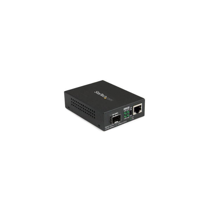 StarTech.com Conversor de Medios Ethernet Gigabit a Fibra con SFP abierto - Negro