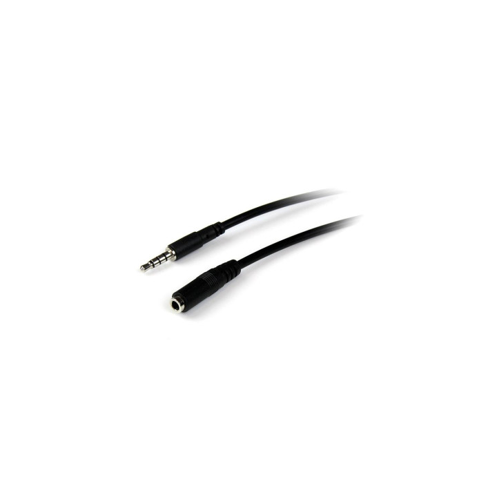 StarTech.com Cable de Extensión Alargador de Auriculares Headset Mini-Jack 3,5mm 4 pines Macho a Hembra - 1m Negro