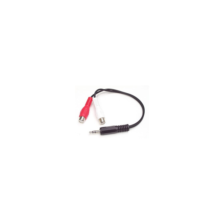 StarTech.com Cable Convertidor Adaptador Audio Mini Jack 3,5 mm a RCA Estéreo - Conversor - 0.15m Negro