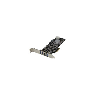 StarTech.com Adaptador Tarjeta PCI Express PCI-E 4 Puertos USB 3.0 UASP 2 Canales de 5Gbps con Alimentación Molex SATA