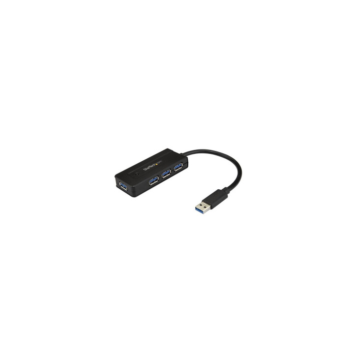 StarTech.com Hub Concentrador USB 3.1 de 4 Puertos - Mini Ladrón USB con Adaptador de Alimentación