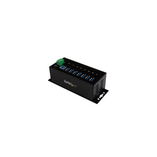 StarTech.com Hub Ladrón USB 3.1 de 7 Puertos Industrial - Concentrador USB con Protección contra Descargas Negro