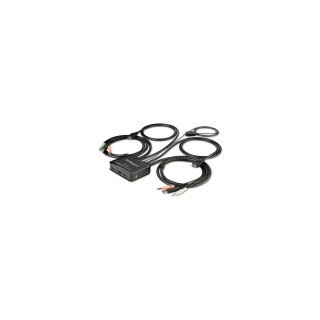 StarTech.com Switch KVM de 2 Puertos HDMI con Cables Incorporados - USB 4K 60Hz