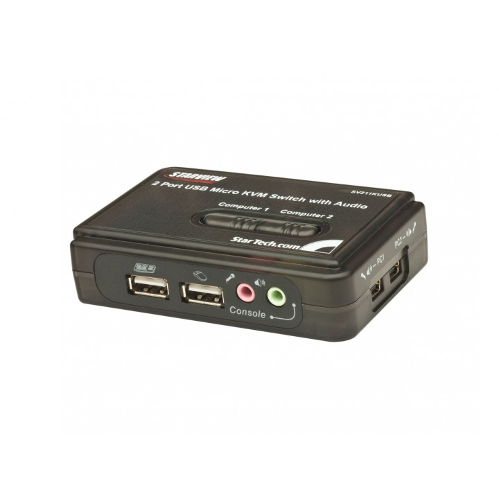 StarTech.com Juego de Conmutador KVM de 2 puertos con todo incluido - USB - Audio y VÍ­deo VGA