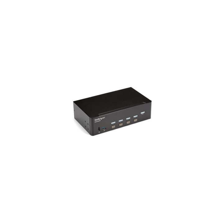 StarTech.com Switch Conmutador KVM de 4 Puertos HDMI - 4K de 30Hz - de Pantalla Doble - Negro