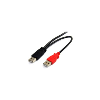 StarTech.com Cable de 1.8m USB 2.0 en Y para Discos Duros Externos - Cable Mini usb B a 2x USB A macho a macho - negro