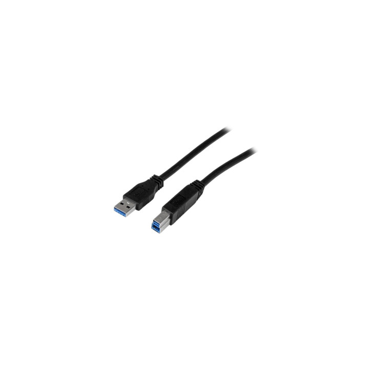 StarTech.com Cable Certificado 1m USB 3.0 Super Speed USB B Macho a USB A Macho Adaptador para Impresora - Negro