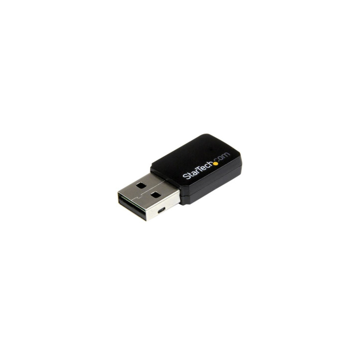 StarTech.com Mini Adaptador de Red USB 2.0 Inalámbrico Wireless-AC de Banda Doble AC600 - Wifi 802.11ac 1T1R negro