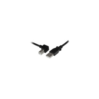 StarTech.com Cable Adaptador USB 2.0 2m para Impresora Acodado - USB A Macho a USB B Macho en Íngulo Izquierdo negro