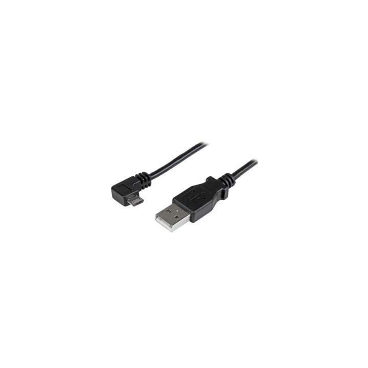 StarTech.com Cable de 1m USB 2.0 Tipo-A macho a Micro USB B macho con conector acodado a la derecha - Cable de Carga y