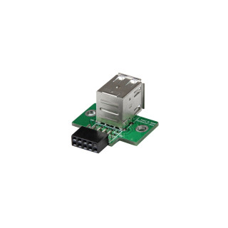 StarTech.com Adaptador Header USB de 2 Puertos para Placa Base - negro verde acero inoxidable