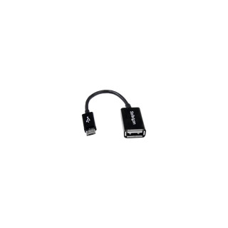 StarTech.com Cable Adaptador de 12cm Micro USB Macho a USB A Hembra OTG para Tablets Smartphones - Negro