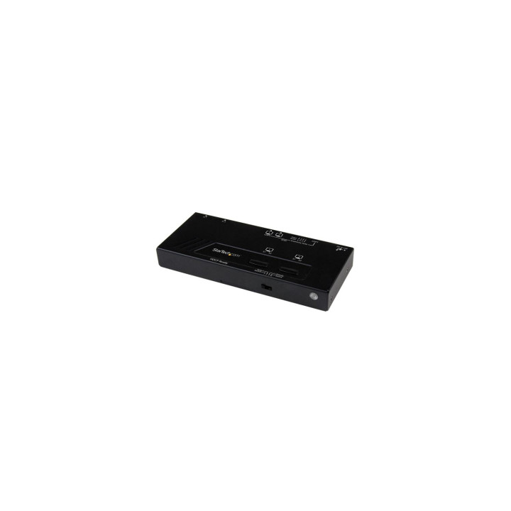 StarTech.com Switch Matricial HDMI de 2x2 con Conmutado Automático y Prioritario - Conmutador Matrix 1080p - negro