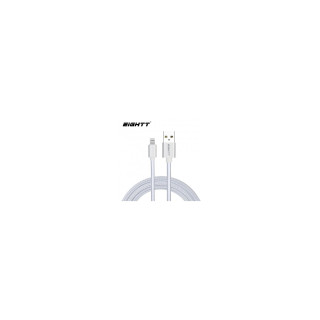 Eightt Cable USB a Lightning 1m trenzado de Nylon Plata. Carcasa de aluminio
