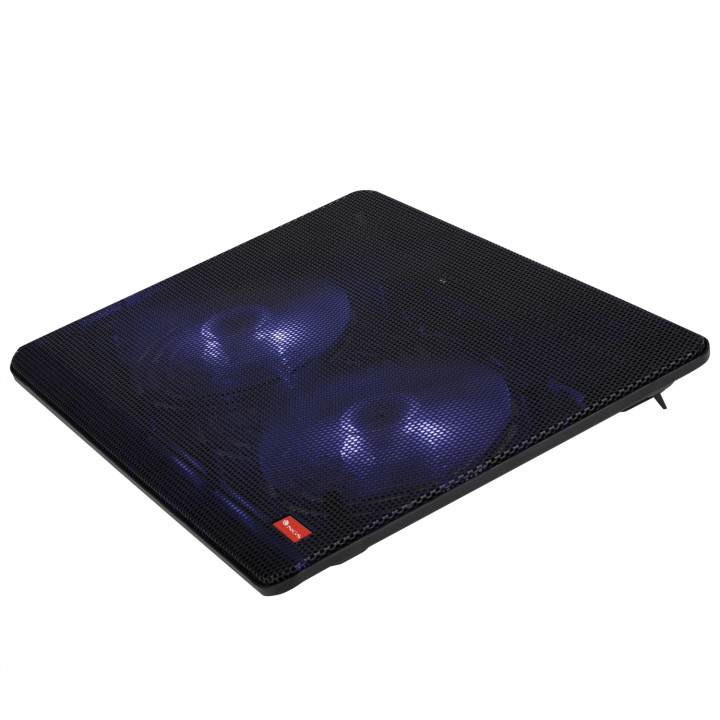 Soporte refrigerante ngs cooler para portatiles 15.6p 2 ventiladores 12.5cm luz led usb malla metalica negro JETSTAND